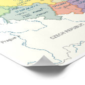 Detailed Map of Poland ポスター (角)