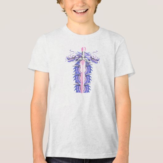 Detailed Purple Dragon Sword トライブレンドＴシャツ (正面)