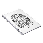 Detailed Rib Cage Anatomy Line Art ノートブック (右側)