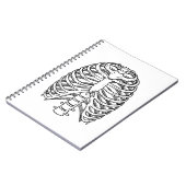 Detailed Rib Cage Anatomy Line Art ノートブック (左側)