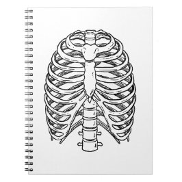 Detailed Rib Cage Anatomy Line Art ノートブック