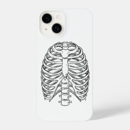 Detailed Rib Cage Anatomy Line Art iPhone 14ケース