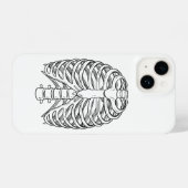 Detailed Rib Cage Anatomy Line Art iPhoneケース (裏面横)
