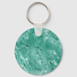 Detailed Swirling Marble-Like in Teal Green キーホルダー