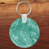 Detailed Swirling Marble-Like in Teal Green キーホルダー (正面)