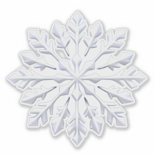 Detailed White Snowflake Design シール (正面)