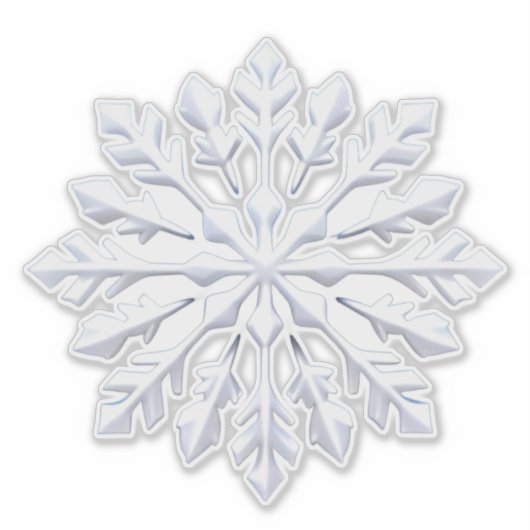 Detailed White Snowflake Design シール (正面)