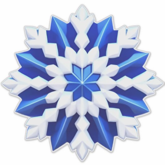 Detailed White Snowflake Design シール (正面)
