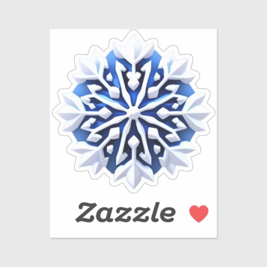 Detailed White Snowflake Design シール (シート)