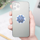 Detailed White Snowflake Design シール (スマートフォン)