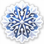 Detailed White Snowflake Design シール (正面)