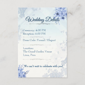 Details Card Elegant Wedding Card editable エンクロージャーカード