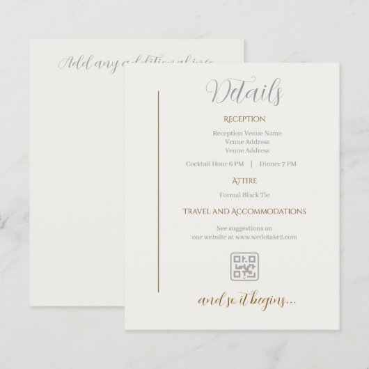 Details Card Minimalist wedding (正面/裏面)