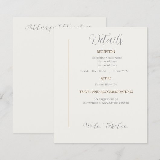Details Card We do Take Two Second wedding (正面/裏面)