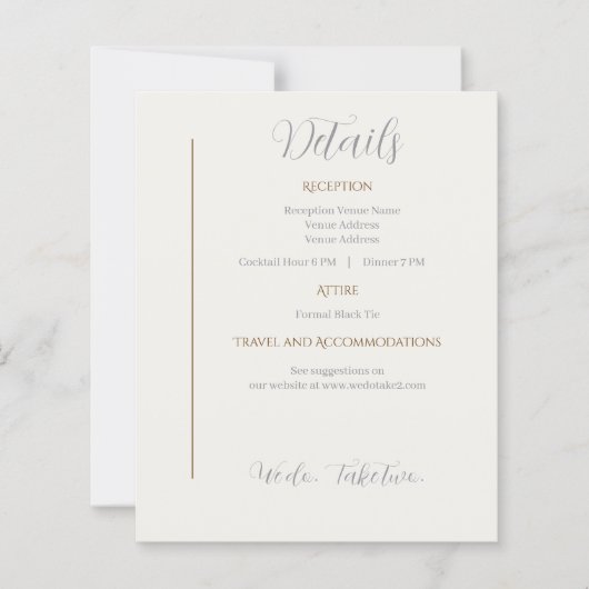 Details Card We do Take Two Second wedding (正面)