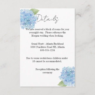 Details Card Wedding Hydrangea 出欠カード