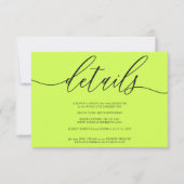 Details Cyber Lime Jet Black Simple 出欠カード (正面)