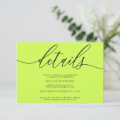 Details Cyber Lime Jet Black Simple 出欠カード (スタンド正面)