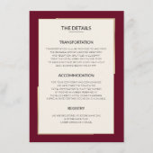 Détails de Mariage Bourgogne Simple - Carte d'Enve エンクロージャーカード (正面)