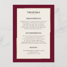 Détails de Mariage Bourgogne Simple - Carte d'Enve エンクロージャーカード