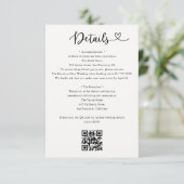 Details Heart QR Code RSVP Wedding  Enclosure Card エンクロージャーカード (スタンド正面)
