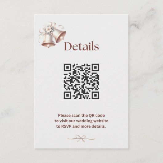 Details Insert for Pink Wedding Bells Invitation エンクロージャーカード (正面)