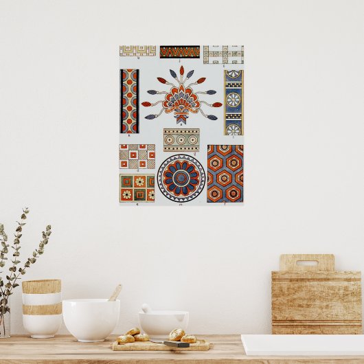 Details Of Decoration Ancient Assyrian Costume  ポスター (キッチン)