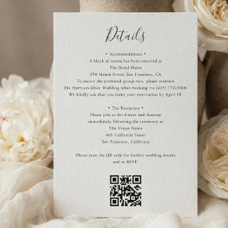 Details QR Code RSVP Wedding  エンクロージャーカード