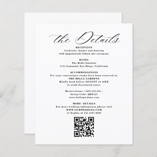 Details & QR Code Wedding Enclosure Cards (正面/裏面)