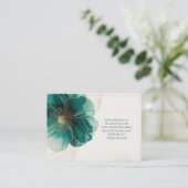 Details Teal Floral Gold Wedding エンクロージャーカード (スタンド正面)