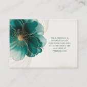 Details Teal Floral Gold Wedding エンクロージャーカード (正面)