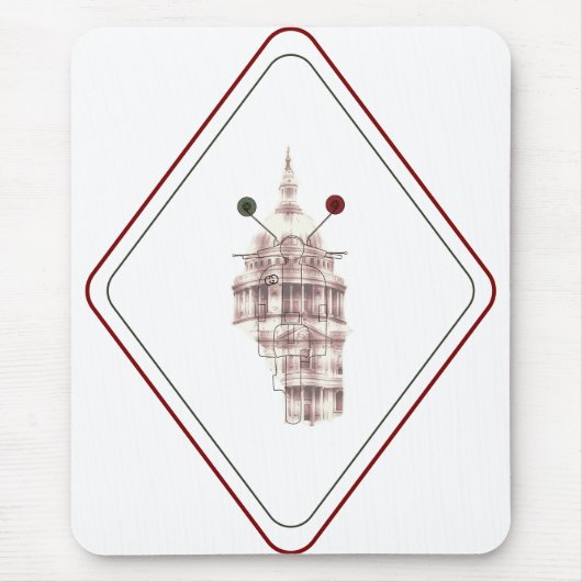 Detalhista Preto Catedral e Vespa Nostálgica マウスパッド (正面)