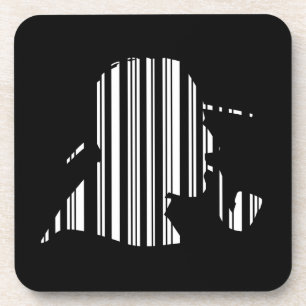 DETECTIVE BAR CODE パイプ喫煙バーコードパターン コースター