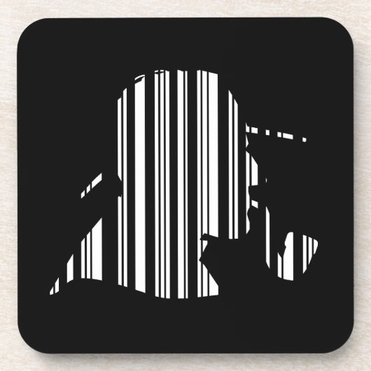 DETECTIVE BAR CODE パイプ喫煙バーコードパターン コースター (正面)