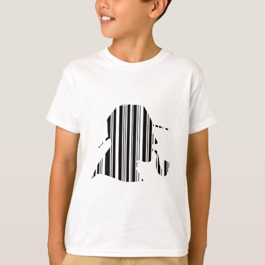 DETECTIVE BAR CODE パイプ喫煙バーコードパターン Tシャツ (正面)