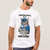 Detective Cat Illustration Tシャツ (正面)