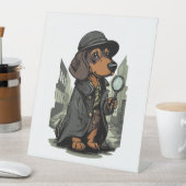 Detective Dachshand – ミステリー解決犬 台座サイン (インサイチュ)