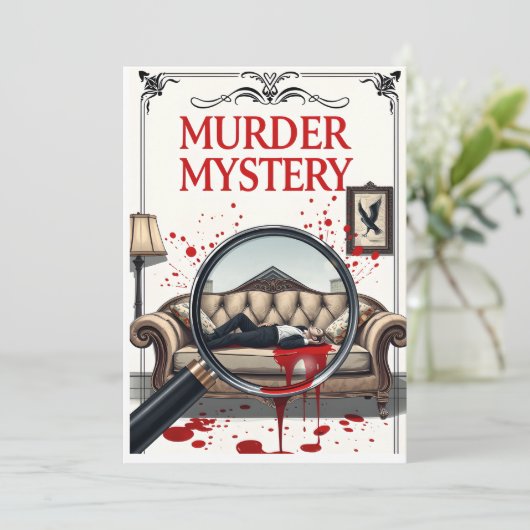 Detective Murder Mystery Invitation DIY 招待状 (スタンド正面)