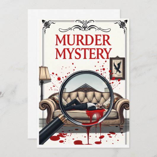 Detective Murder Mystery Invitation DIY 招待状 (正面/裏面)
