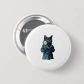 Detective Whiskers � Funny Cat Mystery Novel 缶バッジ (正面&裏面)