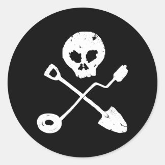 Detectorist Skull - Sondengänger Schädel ラウンドシール