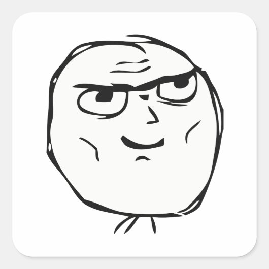 Determined Guyミーム- Square Stickers スクエアシール (正面)