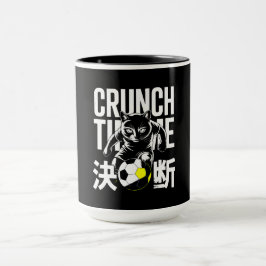 Determined Kawaii Soccer Cat Mug - Japanese Kanji マグカップ