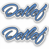 Detlef Name blue Aufkleber Sticker Stickerset シール (正面)