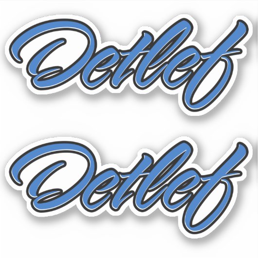 Detlef Name blue Aufkleber Sticker Stickerset シール (正面)