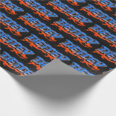Detlev Vorname Name Graffiti blue orange ラッピングペーパー (角)