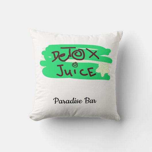 Detox Juice Schild grün クッション (正面)