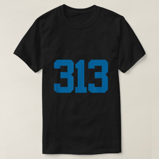 Detroit 313 Area Code  GRIT  Sports Fan  Detroiter Tシャツ (デザイン正面)