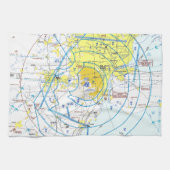 Detroit Airport Flyway Chart キッチンタオル (横)