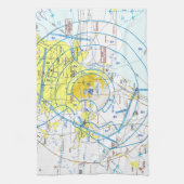 Detroit Airport Flyway Chart キッチンタオル (縦)